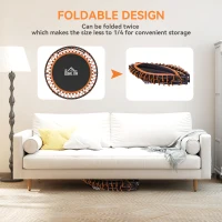 HOMCOM Mini Round Steel Frame Trampoline w/ Adjustable Handle, Orange(m-5)