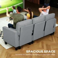 HOMCOM Three-Seater Storage Sofa Bed - Grey(m-4)