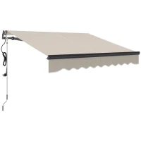 Outsunny 2.5 x 2m Electric Awning with Remote Controller, Aluminium Frame DIY Retractable Awning, UV30+ Sun Shade Canopy for Garden Patio Deck Door Window, Beige(m-1)