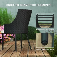 Outsunny 6 Seater Rattan Dining Set with Cushions, Garden Furniture Set with Armchairs, Rectangle Slatted Table Top, Steel Frame, Parasol Hole, Wicker Outdoor Furniture for Patio, Balcony, Cream White(m-6)