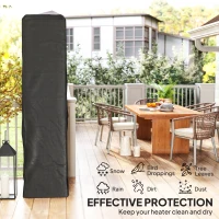Outsunny Heavy Duty Gas Pyramid Patio Heater Cover, Full Length Outdoor Heater Cover Protector, UPF 30+ Oxford Fabric with Zipper, Black(m-5)