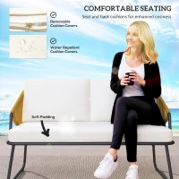 Outsunny Four-Piece Rattan Strong Panel Outdoor Sofa Set - Natural(m-6)