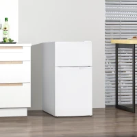HOMCOM 88L Under Counter Fridge Freezer, Small Refrigerator with 5-Setting, 3 Star Freezer Rating, White(m-2)