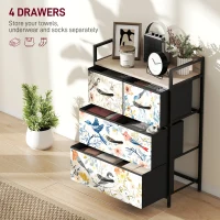 HOMCOM 4-Drawer Chest of Drawers - White(m-4)