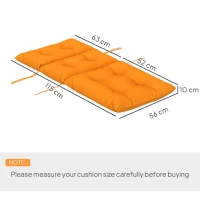 Outsunny 115 x 56cm Rocking Chair Padded Seat Cushion - Orange(m-3)