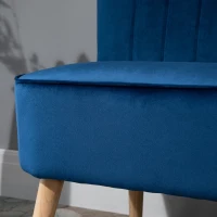 HOMCOM Modern Double Seat Sofa Foam Padding High Back Soft Comfortable Compact Couch Home Office Dark Blue(m-9)