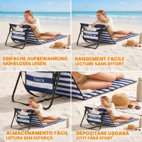 Outsunny Lot de 2 tapis de plage rembourré dossier inclinable multi-positions sangle de transport inclus métal polyester(m-7)