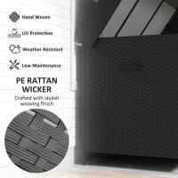 Outsunny 627 L Rattan Storage Box - Black(m-7)