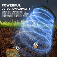 Outsunny Metal Detector for Adults and Beginners, Gold Detector with Higher Accuracy IP68 Waterproof Coil, 5 Professional Modes with Pinpoint & Memory Mode, Bigger Backlit LCD Display with DSP Chip(m-6)