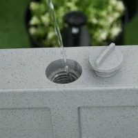 Outsunny Garden Parasol Base Holder, 24kg Water or 30kg Sand Filled, Outdoor Market Umbrella Stand Weight with Wheels and Brakes, Grey(m-8)