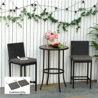 Outsunny Set of 2 Garden Chair Cushions with Ties, 45 x 45 cm Replacement Cushions for Outdoor Furniture, Dark Grey(m-2)