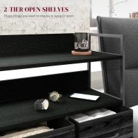 HOMCOM Rustic Chest of Five Fabric Drawers - Black(m-5)
