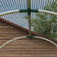 Outsunny Galvanised Steel Fruit Cage, Plant Protection Tent with Zipped Door, 1.2 x 2.4 x 1.9m, Black(m-9)