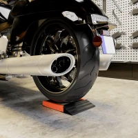 HOMCOM Motorcycle Wheel Cleaning Roller Stand with Aluminium Alloy Frame and Rollers, Motorcycle Maintenance Stand for Tyre Cleaning and Chain Lubrication, Fit Tyre Width < 180mm, Bikes < 500lb, Black(m-7)