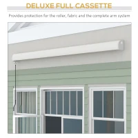 Outsunny 4 x 3(m) Electric Retractable Awning with Remote Controller, Aluminium Frame Sun Canopies for Patio Door Window(m-5)