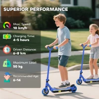 AIYAPLAY Electric Scooter for Kids 6-14 Years, with Colourful Lights, Blue(m-6)