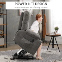 HOMCOM Electric Riser and Recliner Chair for Elderly, Power Lift Recliner Chair with Remote Control, Grey(m-4)