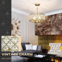 HOMCOM 51 Crystallite Four-Bulb Chandelier - Gold-Tone(m-4)
