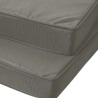 Outsunny Set of 2 Garden Chair Cushions with Ties, 45 x 45 cm Replacement Cushions for Outdoor Furniture, Dark Grey(m-8)