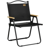 Outsunny Camping Chair for Adults, Lightweight Folding Chair, Portable Chair for Camping, Fishing, Beach and Outdoor Travel, Black(m-11)