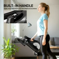 SPORTNOW Under Desk Elliptical Machine with LCD Monitor, 8 Adjustable Magnetic Resistances for 2-in-1 Seat & Stand Up Exercise(m-9)