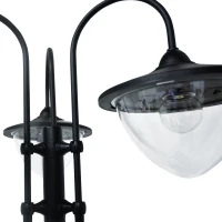 Outsunny 189cm 3-head Solar Lamp Post, Street Light with Planter, Automatic-on, 6 Hour Max Outdoor Ready LED Lighting, Black(m-8)