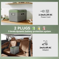 Outsunny 30L Portable Car Refrigerator - Light Green and Grey(m-6)
