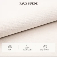 HOMCOM Sofa rozkładana z odwracalną leżanką, L-kształt 3-osobowa sofa ze sztucznego zamszu, kremowo-biała(m-7)
