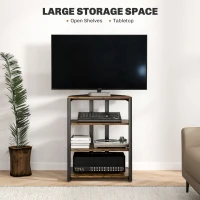 HOMCOM HiFi Stand, with Four Storage Shelves - Rustic Brown(m-4)