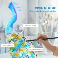 Outsunny Peacock Garden Statue, Standing Garden Ornament, Metal Garden Gift with Stakes for Patio Pond Landscape Decoration, Multi-Colour(m-4)