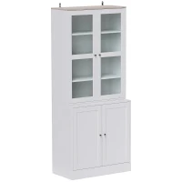 HOMCOM Double Storage Display Cabinet - White(m-10)