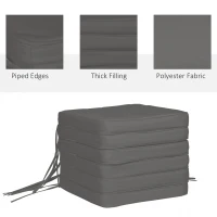 Outsunny Set of 6 Pcs Chair Cushion, 42Lx42Wx5T cm-Grey(m-4)