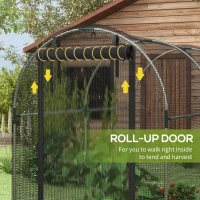 Outsunny Galvanised Steel Fruit Cage, Plant Protection Tent with Zipped Door, 1.2 x 2.4 x 1.9m, Black(m-6)