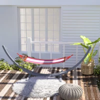 Outsunny 3.25m Wooden Hammock Stand Universal Fit Garden Picnic Camp Accessories, Grey(m-7)