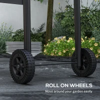 Outsunny Charcoal BBQ, with Thermometer, Shelves and Wheels(m-7)