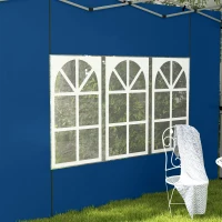 Outsunny Set of 2 Gazebo Side Panels - Blue(m-9)