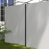 Outsunny Set of Two 3 x 3(m) Replacement Zipped Gazebo Walls - Grey(m-9)