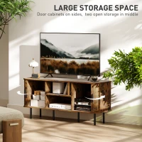HOMCOM TV Stand Cabinet for TVs up to 55 Inches, TV Unit with Storage Shelves and Cupboard for Living Room, Rustic Brown(m-5)