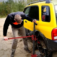 HOMCOM 3 Tonne Farm Jack, 48" High Lift Jack for 4x4 Tractors Trucks Agricultural Lifting, Red(m-2)
