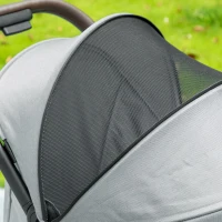 AIYAPLAY Foldable Baby Stroller with Adjustable Seat, 5-Point Harness, Canopy, Basket, 6.3kg Lightweight & Compact, Light Grey(m-9)