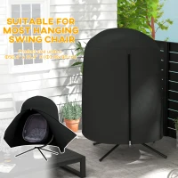 Outsunny 190 x Φ128cm Hanging Egg Chair Furniture Cover - Black(m-4)