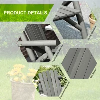 Outsunny Wood Patio Chair Bench 2 Seats w/ Centre Coffee Table, Garden Bench, Grey(m-4)