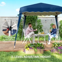 Outsunny 3 M x 3 M Base/ 2.5 M x 2.5 M Top Pop Up Gazebo, 2 Person Setup Instant with Carry Bag, Height Adjustable Slant Leg Party Tent Instant Event Shelter for Garden, Patio(m-7)