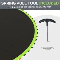 SPORTNOW Replacement Trampoline Mat with Spring Pull Tool, 72 V-Hooks, for 12ft Trampoline using 14cm Springs, Green(m-6)
