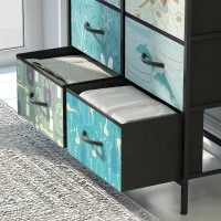 HOMCOM 6-Drawer Chest of Drawers - Blue(m-9)