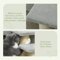 PawHut Pet Stairs 3-step Pet Ladder Cat dog Stairs Climb Ladder Cat Tree, Grey(m-6)