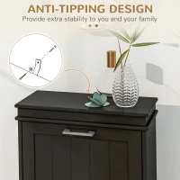 HOMCOM Two-Drawer Minimalistic 10-Shoe Cabinet - Black(m-7)