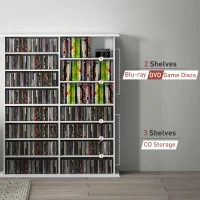 HOMCOM 16-Compartment Media Shelf- White(m-8)