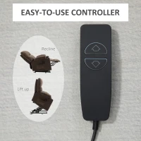 HOMCOM Electric Riser and Recliner Chair for Elderly, Power Lift Recliner Chair with Remote Control, Dark Brown(m-6)