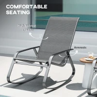 Outsunny Rocking Garden Chair - Grey(m-5)